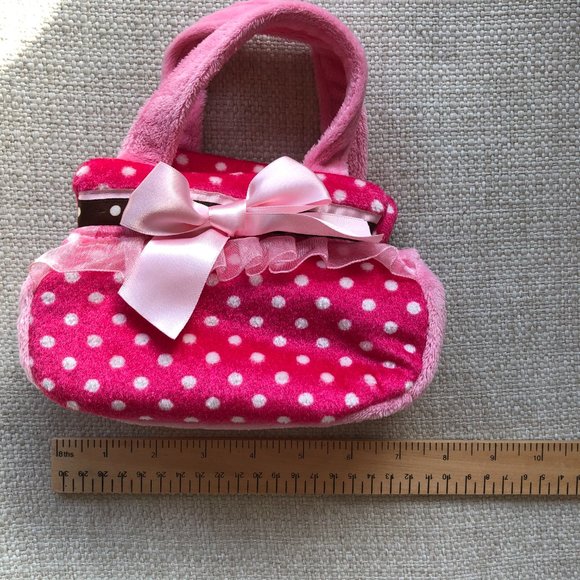 Aurora Plush Pink Polka Dot Pet Carrier Stuffed Animal Purse- NWOT - Picture 7 of 11